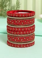   Wedding Wear  Red Color Thread Bangle Set:-2.4,2.6,2.8